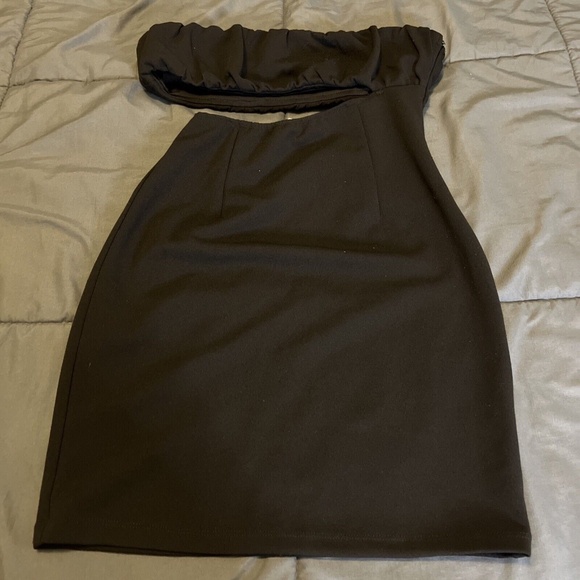 Princess Polly Black Strapless Mini Dress Open Side Size 6 - Picture 11 of 11